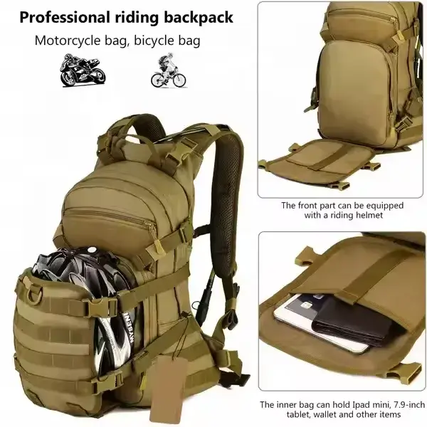 backpack with helmet holder